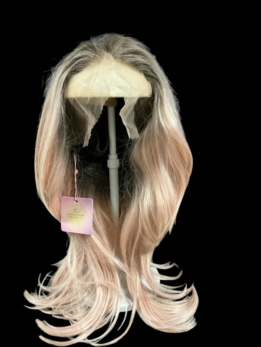 Stacy’s Story Gracie. Long Lace Front Blonde to Pink Ombre Wig